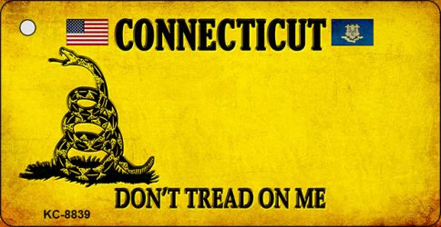 KC-8839 1.5 x 3 in. Connecticut Dont Tread on Me Novelty Metal Key Chain