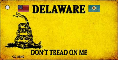 KC-8840 1.5 x 3 in. Delaware Dont Tread on Me Novelty Metal Key Chain