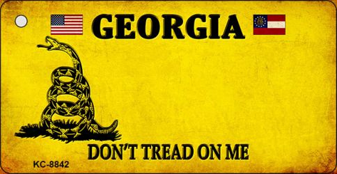 KC-8842 1.5 x 3 in. Georgia Dont Tread on Me Novelty Metal Key Chain