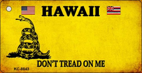 KC-8843 1.5 x 3 in. Hawaii Dont Tread on Me Novelty Metal Key Chain