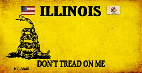 KC-8845 1.5 x 3 in. Illinois Dont Tread on Me Novelty Metal Key Chain