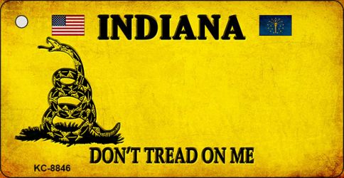KC-8846 1.5 x 3 in. Indiana Dont Tread on Me Novelty Metal Key Chain