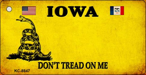 KC-8847 1.5 x 3 in. Lowa Dont Tread on Me Novelty Metal Key Chain