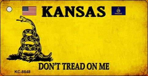 KC-8848 1.5 x 3 in. Kansas Dont Tread on Me Novelty Metal Key Chain