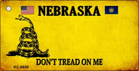 KC-8859 1.5 x 3 in. Nebraska Dont Tread on Me Novelty Metal Key Chain