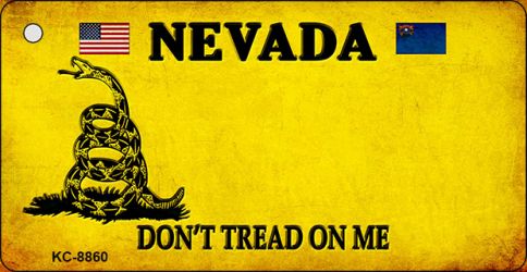 KC-8860 1.5 x 3 in. Nevada Dont Tread on Me Novelty Metal Key Chain