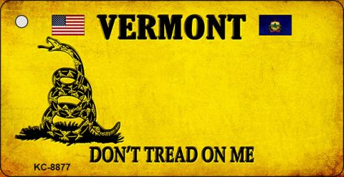 KC-8877 1.5 x 3 in. Vermont Dont Tread on Me Novelty Metal Key Chain