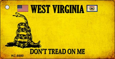 KC-8880 1.5 x 3 in. West Virginia Dont Tread on Me Novelty Metal Key Chain