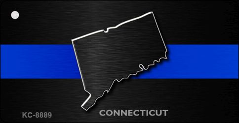 KC-8889 1.5 x 3 in. Connecticut Thin Blue Line Novelty Metal Key Chain -  Smart Blonde