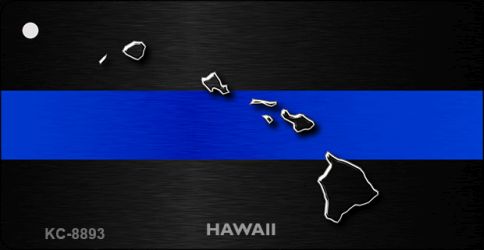 KC-8893 1.5 x 3 in. Hawaii Thin Blue Line Novelty Metal Key Chain