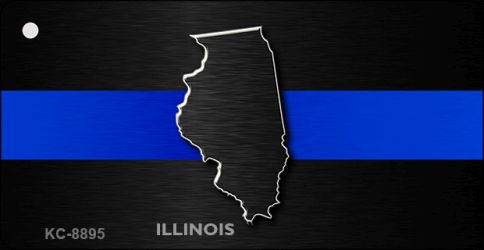 KC-8895 1.5 x 3 in. Illinois Thin Blue Line Novelty Metal Key Chain