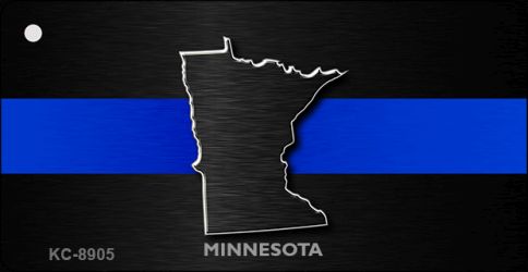 KC-8905 1.5 x 3 in. Minnesota Thin Blue Line Novelty Metal Key Chain