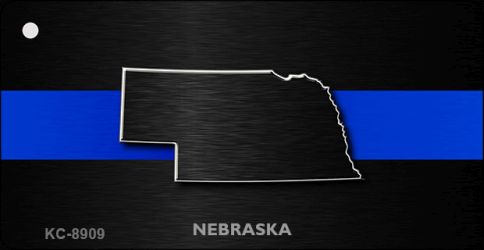 KC-8909 1.5 x 3 in. Nebraska Thin Blue Line Novelty Metal Key Chain