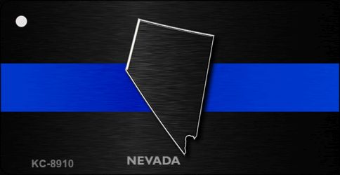 KC-8910 1.5 x 3 in. Nevada Thin Blue Line Novelty Metal Key Chain