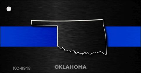 KC-8918 1.5 x 3 in. Oklahoma Thin Blue Line Novelty Metal Key Chain