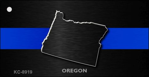 KC-8919 1.5 x 3 in. Oregon Thin Blue Line Novelty Metal Key Chain