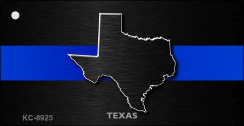 KC-8925 1.5 x 3 in. Texas Thin Blue Line Novelty Metal Key Chain