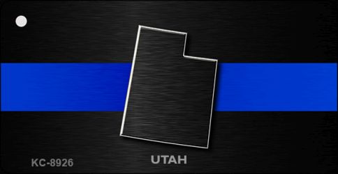 KC-8926 1.5 x 3 in. Utah Thin Blue Line Novelty Metal Key Chain