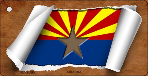 KC-9005 1.5 x 3 in. Arizona Flag Scroll Novelty Key Chain