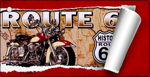 KC-9007 1.5 x 3 in. Route 66 Mother Road Scroll Novelty Key Chain