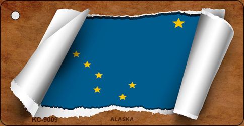 KC-9009 1.5 x 3 in. Alaska Flag Scroll Novelty Key Chain