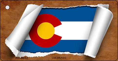 KC-9012 1.5 x 3 in. Colorado Flag Scroll Novelty Key Chain