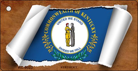 KC-9023 1.5 x 3 in. Kentucky Flag Scroll Novelty Key Chain