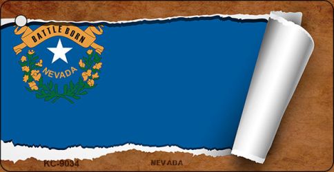 KC-9034 1.5 x 3 in. Nevada Flag Scroll Novelty Key Chain