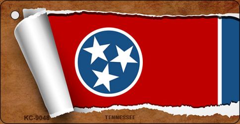 KC-9048 1.5 x 3 in. Tennessee Flag Scroll Novelty Key Chain
