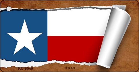 KC-9049 1.5 x 3 in. Texas Flag Scroll Novelty Key Chain