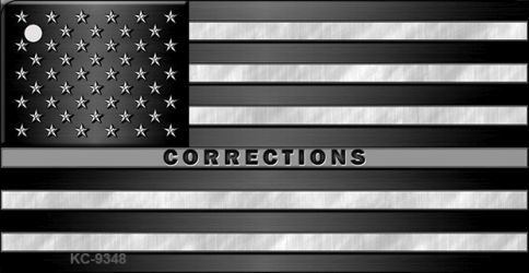 KC-9348 1.5 x 3 in. American Flag Corrections Novelty Key Chain