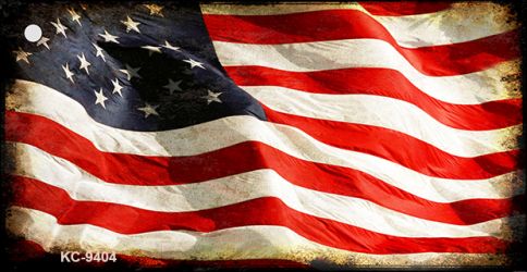 KC-9404 1.5 x 3 in. American Vintage Flag Novelty Metal Key Chain