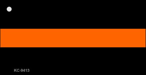 KC-9413 1.5 x 3 in. Thin Orange Line Novelty Metal Key Chain