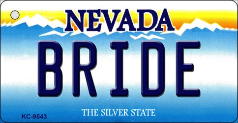 KC-9543 1.5 x 3 in. Bride Nevada Background Novelty Key Chain