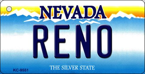 KC-9551 1.5 x 3 in. Reno Nevada Background Novelty Key Chain