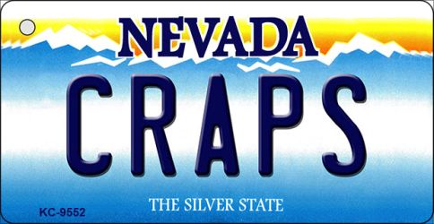 KC-9552 1.5 x 3 in. Craps Nevada Background Novelty Key Chain