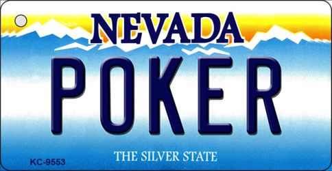 KC-9553 1.5 x 3 in. Poker Nevada Background Novelty Key Chain