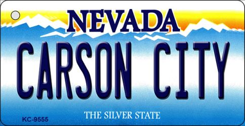 KC-9555 1.5 x 3 in. Carson City Nevada Background Novelty Key Chain