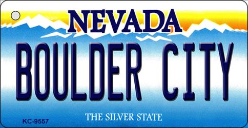 KC-9557 1.5 x 3 in. Boulder City Nevada Background Novelty Key Chain