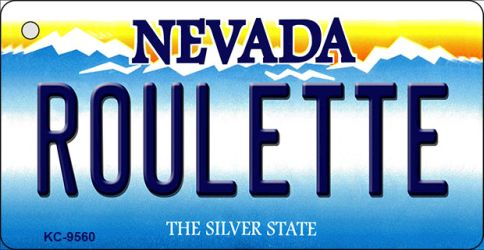 KC-9560 1.5 x 3 in. Roulette Nevada Background Novelty Key Chain