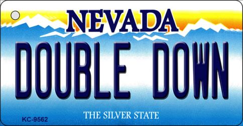 KC-9562 1.5 x 3 in. Double Down Nevada Background Novelty Key Chain