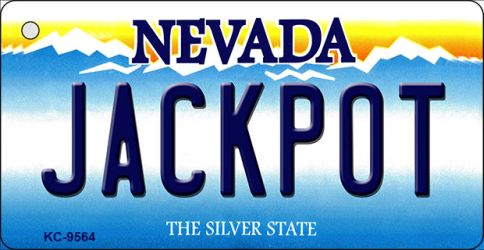 KC-9564 1.5 x 3 in. Jack Pot Nevada Background Novelty Key Chain