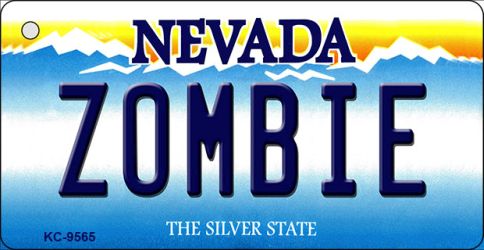 KC-9565 1.5 x 3 in. Zombie Nevada Background Novelty Key Chain