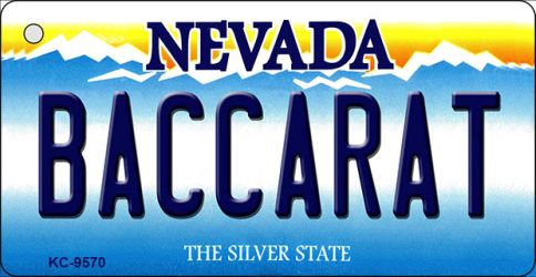 KC-9570 1.5 x 3 in. Baccarat Nevada Background Novelty Key Chain