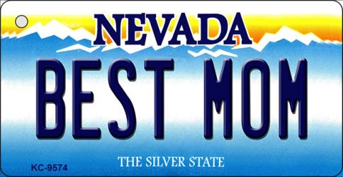 KC-9574 1.5 x 3 in. Best Mom Nevada Background Novelty Key Chain