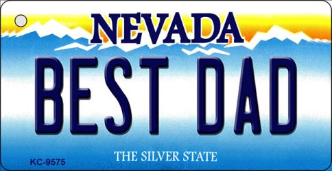 KC-9575 1.5 x 3 in. Best Dad Nevada Background Novelty Key Chain