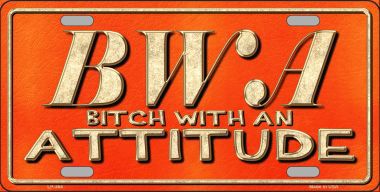 LP-364 6 x 12 in. B.W.A. Metal Novelty License Plate