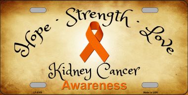 6 x 12 in. Kidney Cancer Novelty Metal License Plate