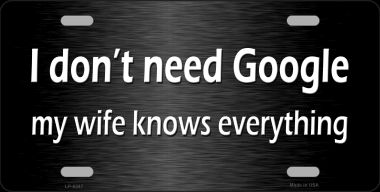 LP-8347 6 x 12 in. Dont Need Google Novelty Metal License Plate