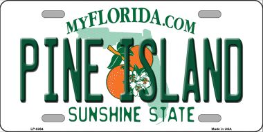 6 x 12 in. Pine Island Novelty Metal License Plate